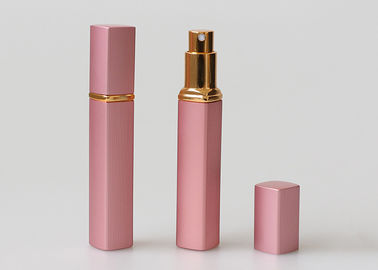 Różowe grawerowane szklane podróżne butelki z atomizerem na perfumy 12 ml prostokątny kształt