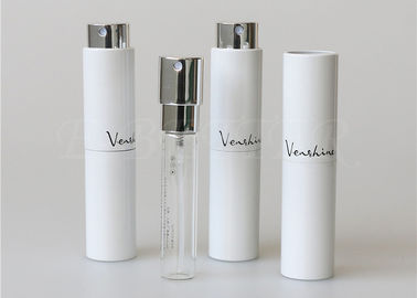 Luksusowy, biały, twist and spritz atomizer 10ml aluminiowa butelka z rozpylaczem do perfum z niestandardowym logo
