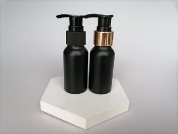 30 ml Matowa czarna aluminiowa pompa z kroplomierzem Niezbędna butelka Aluminiowe butelki kosmetyczne